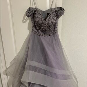 Terani Couture Lilac Beaded Prom Gown